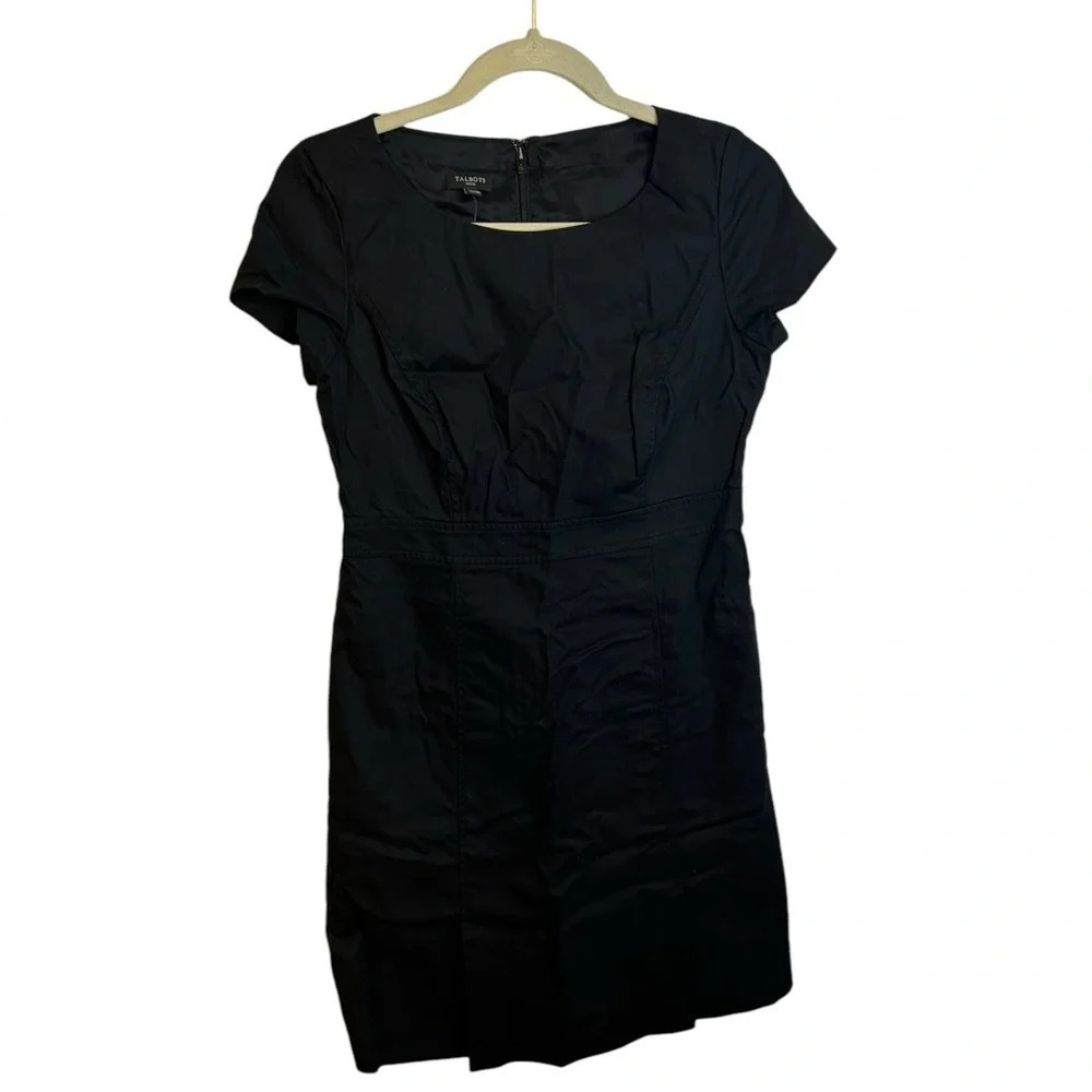 TALBOTS SHORT SLEEVE BLACK SHEATH DRESS